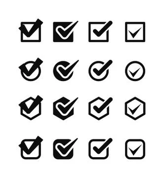 Check vote icon button Stock Illustration