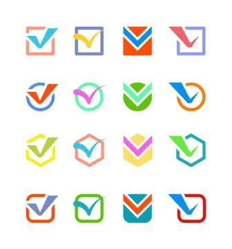 Check vote icon button Stock Illustration