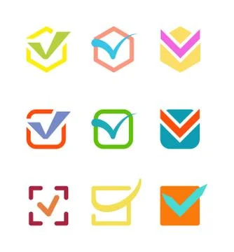 Check vote icon button Stock Illustration
