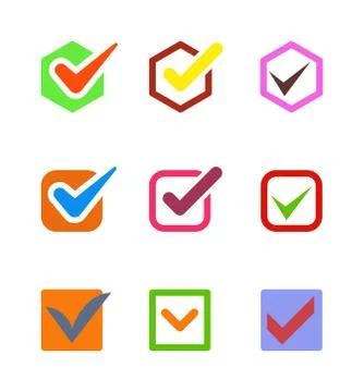 Check vote icon button Stock Illustration