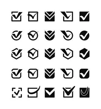 Check vote icon button Stock Illustration