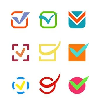 Check vote icon button Stock Illustration