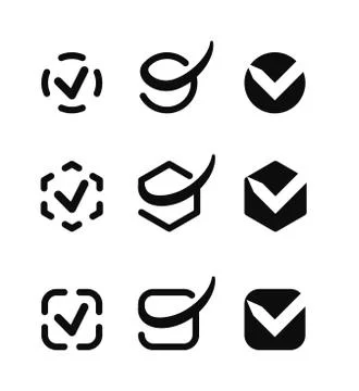 Check vote icon button Stock Illustration