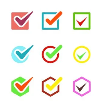 Check vote icon button Stock Illustration
