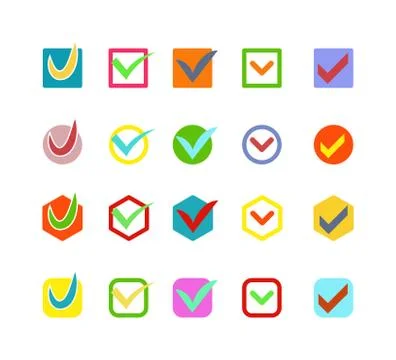 Check vote icon button Stock Illustration