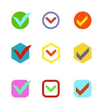 Check vote icon button Stock Illustration