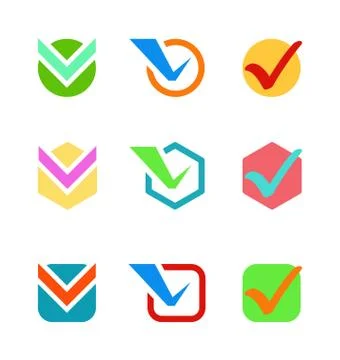Check vote icon button Stock Illustration