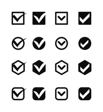 Check vote icon button Stock Illustration