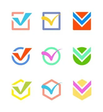 Check vote icon button Stock Illustration