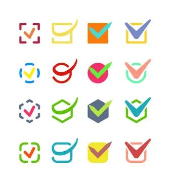 Check vote icon button Stock Illustration