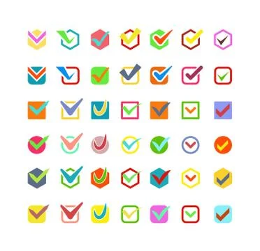 Check vote icon button Stock Illustration