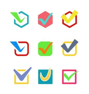 Check vote icon button Stock Illustration