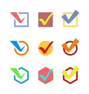 Check vote icon button Stock Illustration