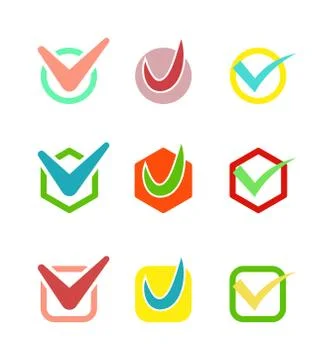 Check vote icon button Stock Illustration