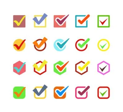 Check vote icon button Stock Illustration