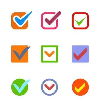 Check vote icon button Stock Illustration