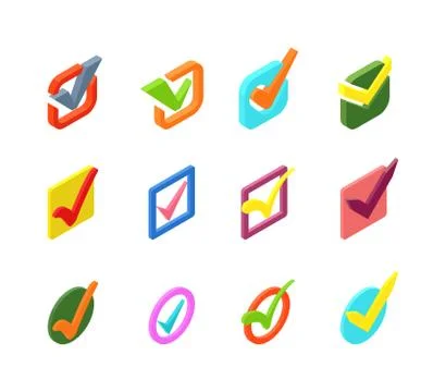 Check vote icon vector set Stock Illustration