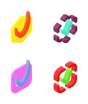 Check vote icons vector set Stock Illustration