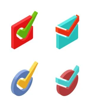 Check vote icons vector set Stock Illustration