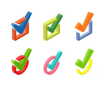 Check vote icons vector set Stock Illustration