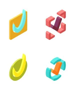 Check vote icons vector set Stock Illustration