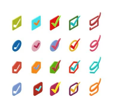 Check vote icons vector set Illustrazione stock