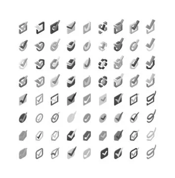 Check vote icons vector set Stock Illustration