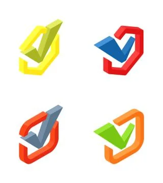 Check vote icons vector set Stock Illustration