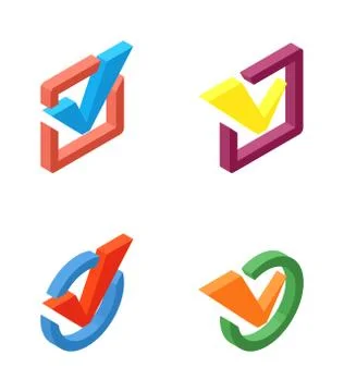 Check vote icons vector set Stock Illustration