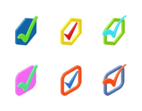 Check vote icons vector set Stock Illustration