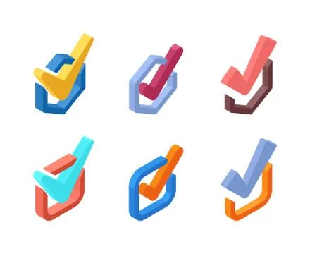 Check vote icons vector set Stock Illustration