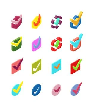 Check vote icons vector set Stock Illustration