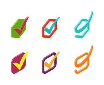 Check vote icons vector set Stock Illustration