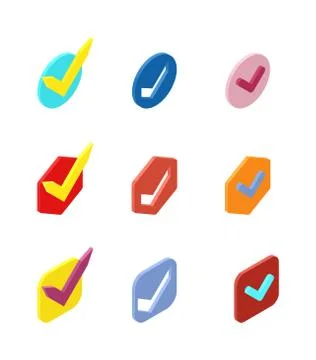 Check vote icons vector set Stock Illustration