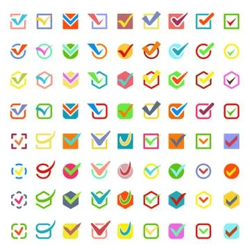 Check vote icons vector set Stock Illustration