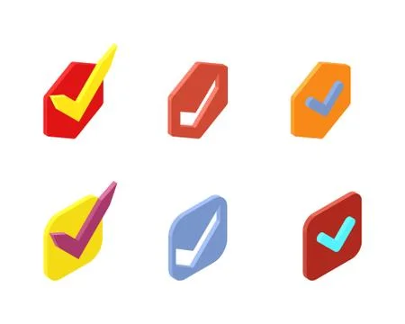 Check vote icons vector set Stock Illustration