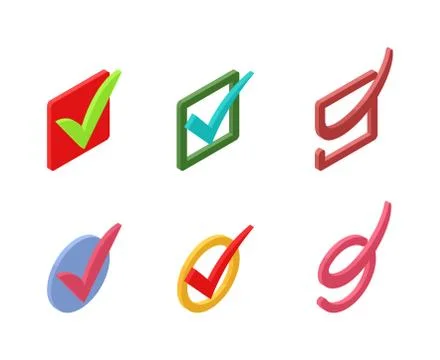 Check vote icons vector set Stock Illustration