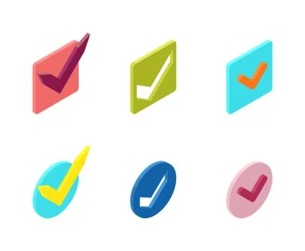 Check vote icons vector set Stock Illustration