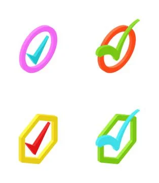 Check vote icons vector set Stock Illustration