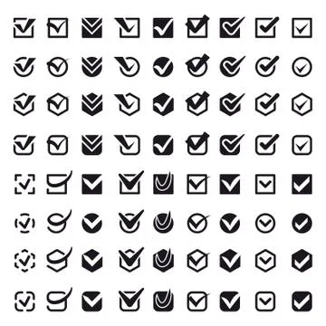 Check vote icons vector set Stock Illustration