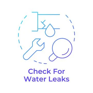 Check for water leaks blue gradient concept icon Stock Illustration