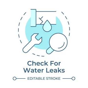 Check for water leaks soft blue concept icon Stock Illustration