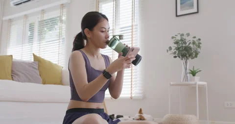 Check workout result and post on IG reel tiktok app show share online. Stock Footage 174525706