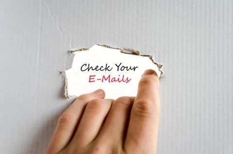 Check your e-mails text concept Stock Photos