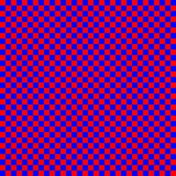 Checkboard Pattern with red and blue colors  in gird 32x32 and 1024 squares.. Stock Illustration