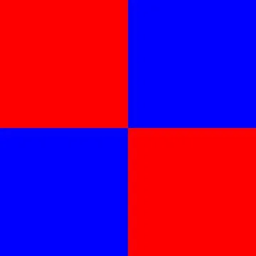Checkboard Patterns with red and blue colors  in gird 2x2 and 4 small squar.. Stock Illustration