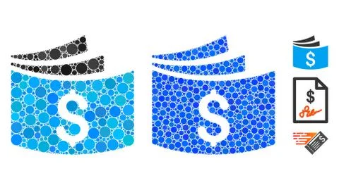 Checkbook Composition Icon of Spheric Items Illustrazione stock