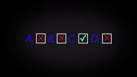 Checkbox Answer Selection for Multiple Choice Test Stock Footage 345731254