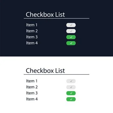 A checkbox form for the website. User interface for the website and application Stockillustratie