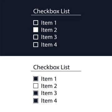 A checkbox form for the website. User interface for the website and application Stockillustratie